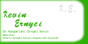 kevin ernyei business card